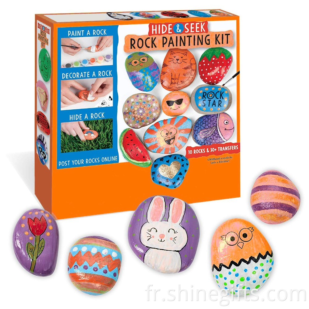 Colorful rocks for Exercising Children's Creativity Rock Painting kit